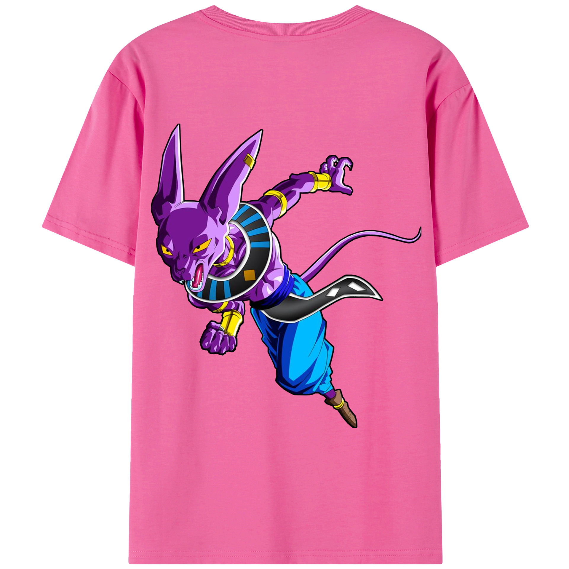 （画像用） ドラゴンボール ビルス 破壊神ビルス DRAGON BALL Beerus Birusu レディース半袖Tシャツ(バックプリント)